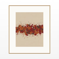 Ikat Crimson Paint Splatter Wall Art Print – Signed Limited Edition Giclée | Modern Gallery Decor — Natural gallery mat