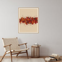 Ikat Crimson Paint Splatter Wall Art Print – Signed Limited Edition Giclée | Modern Gallery Decor — Reading nook