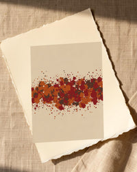 Ikat Crimson Paint Splatter Wall Art Print – Signed Limited Edition Giclée | Modern Gallery Decor — Paper/edge detail