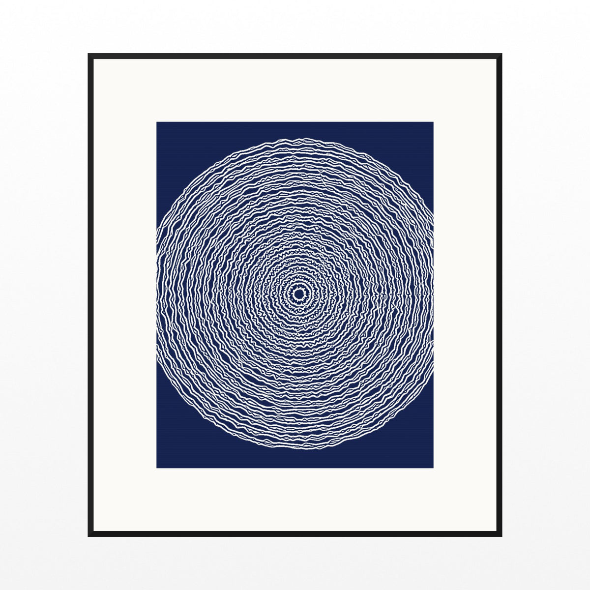 Indigo Geometric Wall Art Print – Signed Limited Edition Giclée | Modern Gallery Decor — Black gallery mat