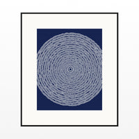 Indigo Geometric Wall Art Print – Signed Limited Edition Giclée | Modern Gallery Decor — Black gallery mat
