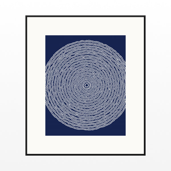 Indigo Geometric Wall Art Print – Signed Limited Edition Giclée | Modern Gallery Decor — Black gallery mat