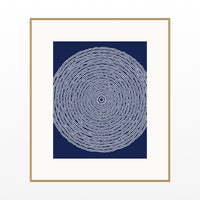 Indigo Geometric Wall Art Print – Signed Limited Edition Giclée | Modern Gallery Decor — Natural gallery mat
