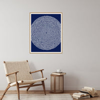 Indigo Geometric Wall Art Print – Signed Limited Edition Giclée | Modern Gallery Decor — Reading nook