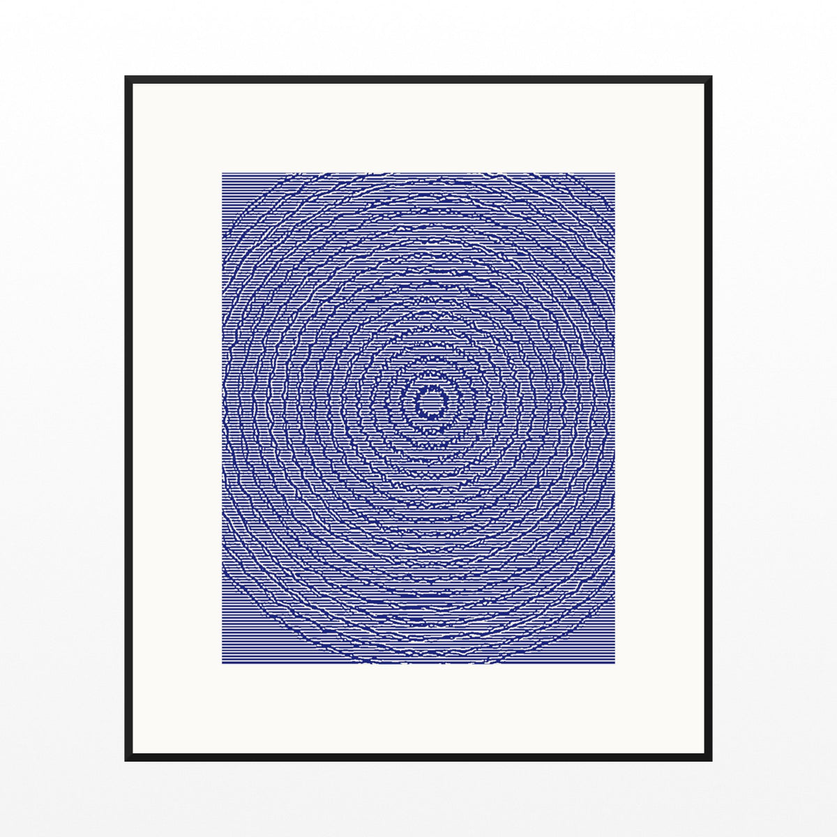 Indigo Linear Wall Art Print – Signed Limited Edition Giclée | Modern Gallery Decor — Black gallery mat