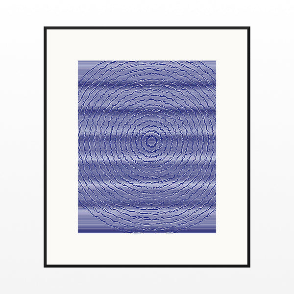 Indigo Linear Wall Art Print – Signed Limited Edition Giclée | Modern Gallery Decor — Black gallery mat