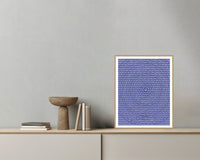 Indigo Linear Wall Art Print – Signed Limited Edition Giclée | Modern Gallery Decor — Grey wall with bowl