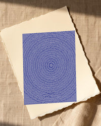 Indigo Linear Wall Art Print – Signed Limited Edition Giclée | Modern Gallery Decor — Paper/edge detail