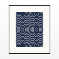 Indigo Marble Swirl Art Print – Fine Art Giclée Digital Download | Signed 50-Edition — Black gallery mat