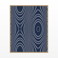 Indigo Marble Swirl Art Print – Fine Art Giclée Digital Download | Signed 50-Edition — Floating natural frame