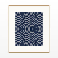 Indigo Marble Swirl Art Print – Fine Art Giclée Digital Download | Signed 50-Edition — Natural gallery mat