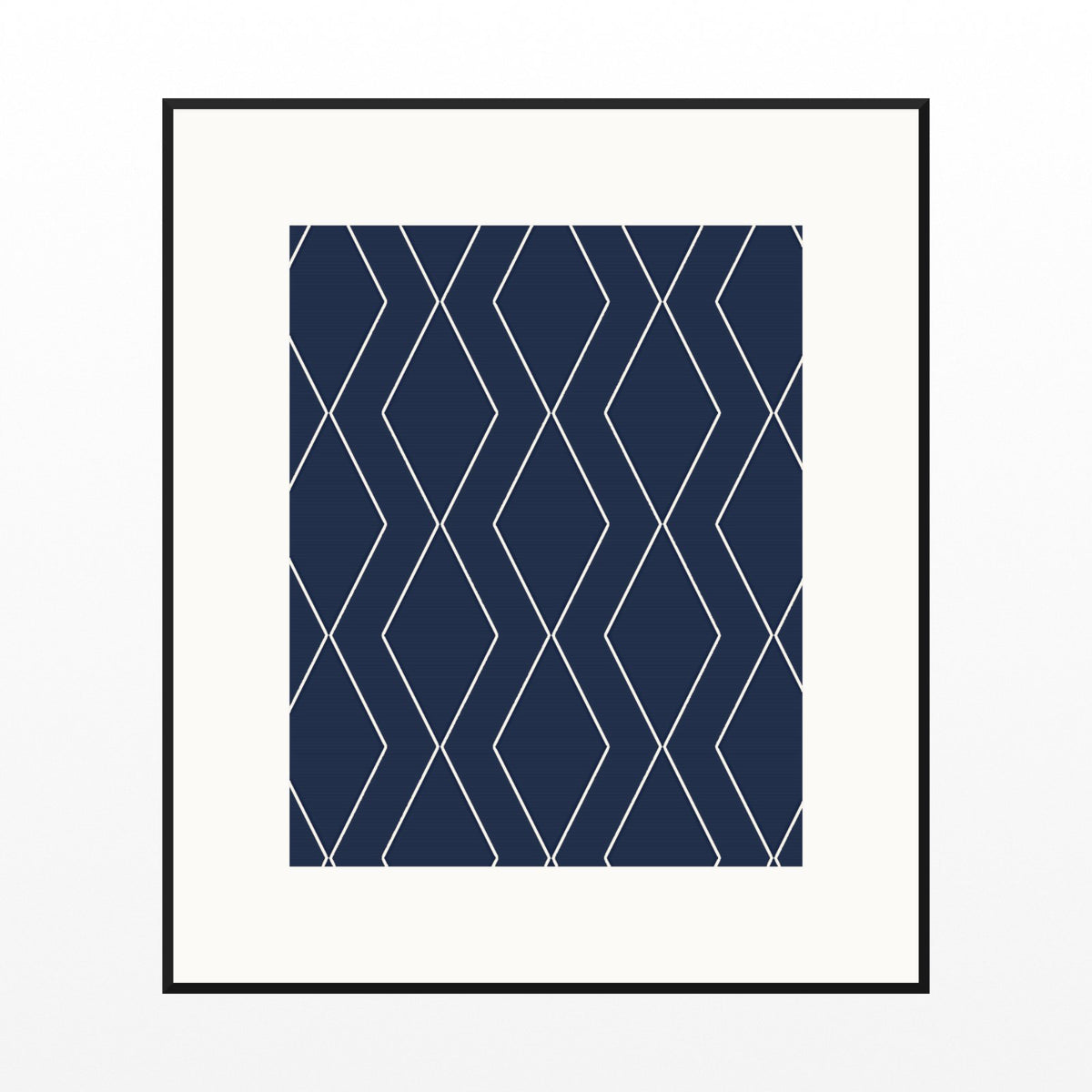 Indigo Ochre Geometric Art Print – Fine Art Giclée Digital Download | Signed 50-Edition — Black gallery mat