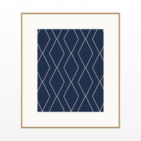 Indigo Ochre Geometric Art Print – Fine Art Giclée Digital Download | Signed 50-Edition — Natural gallery mat