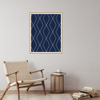 Indigo Ochre Geometric Art Print – Fine Art Giclée Digital Download | Signed 50-Edition — Reading nook