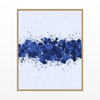 Indigo Paint Splatter Wall Art Print – Signed Limited Edition Giclée | Modern Gallery Decor — Floating natural frame