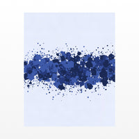 Indigo Paint Splatter Wall Art Print – Signed Limited Edition Giclée | Modern Gallery Decor — Unframed flat preview