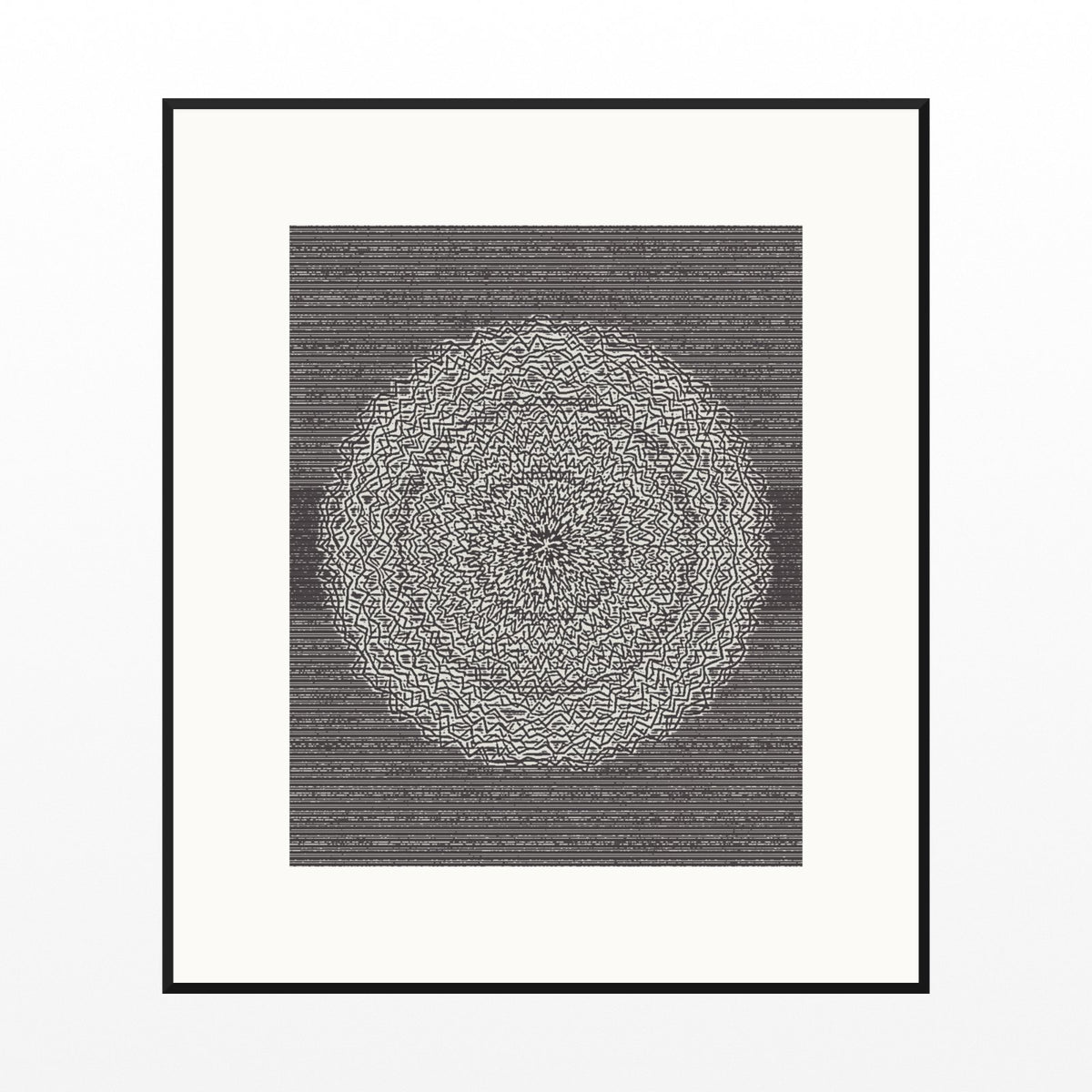 Ink & Ultramarine Linear Wall Art Print – Signed Limited Edition Giclée | Modern Gallery Decor — Black gallery mat