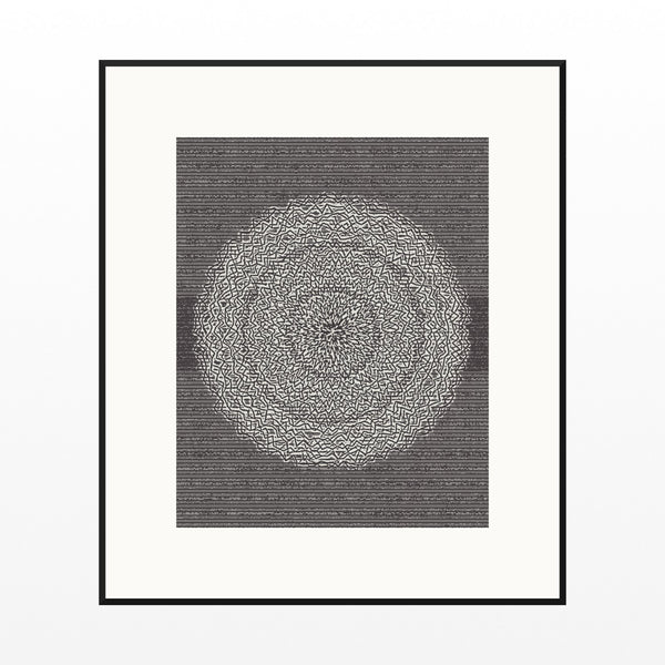 Ink & Ultramarine Linear Wall Art Print – Signed Limited Edition Giclée | Modern Gallery Decor — Black gallery mat