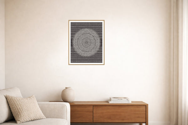 Ink & Ultramarine Linear Wall Art Print – Signed Limited Edition Giclée | Modern Gallery Decor — Living room lifestyle