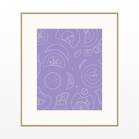 Lavender & Sage Adire – Signed 50-Edition Giclée Print for Gallery Walls — Natural gallery mat