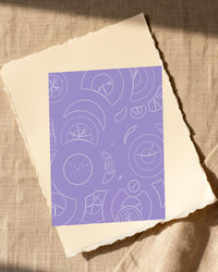 Lavender & Sage Adire – Signed 50-Edition Giclée Print for Gallery Walls — Paper/edge detail