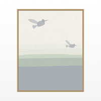 Lavender & Sage Hummingbird Printable Wall Art – Limited Edition Giclée Art Print | Instant Digital Download — Floating natural frame