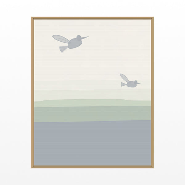 Lavender & Sage Hummingbird Printable Wall Art – Limited Edition Giclée Art Print | Instant Digital Download — Floating natural frame