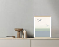 Lavender & Sage Hummingbird Printable Wall Art – Limited Edition Giclée Art Print | Instant Digital Download — Grey wall with bowl