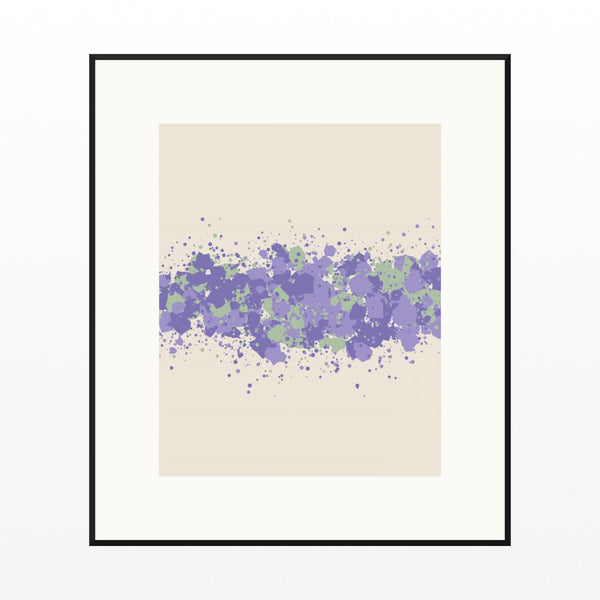 Lavender & Sage Paint Splatter Wall Art Print – Signed Limited Edition Giclée | Modern Gallery Decor — Black gallery mat