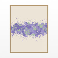 Lavender & Sage Paint Splatter Wall Art Print – Signed Limited Edition Giclée | Modern Gallery Decor — Floating natural frame