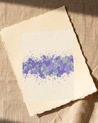 Lavender & Sage Paint Splatter Wall Art Print – Signed Limited Edition Giclée | Modern Gallery Decor — Paper/edge detail