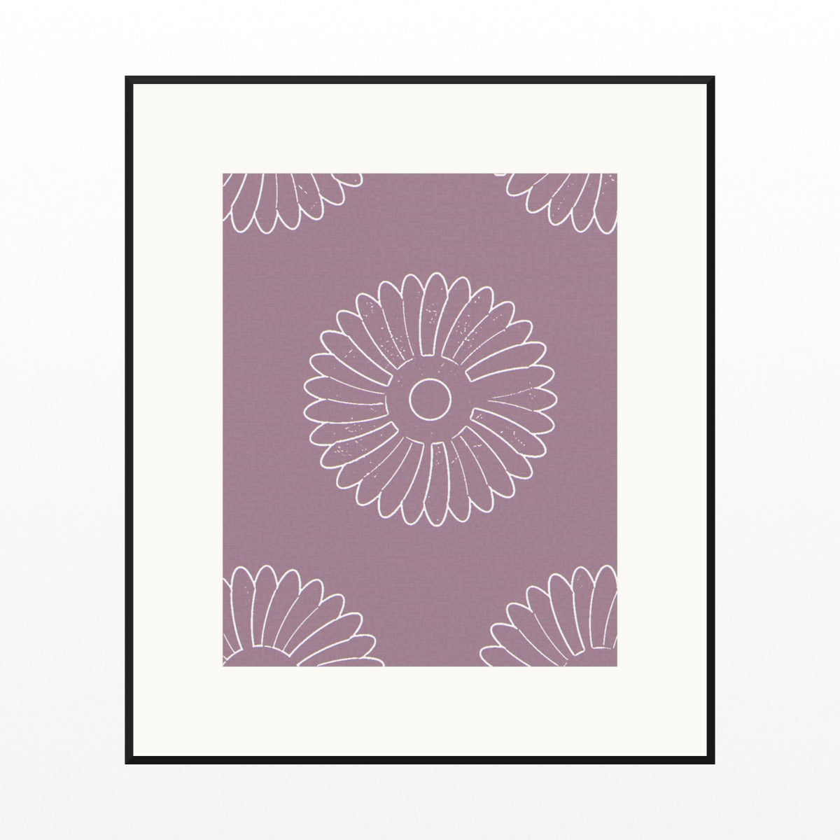 Mauve & Steel Ankara Printable Wall Art – Limited Edition Giclée Art Print | Instant Digital Download — Black gallery mat