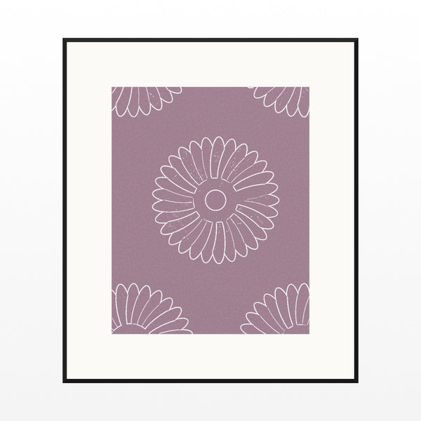 Mauve & Steel Ankara Printable Wall Art – Limited Edition Giclée Art Print | Instant Digital Download — Black gallery mat