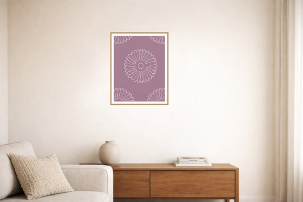 Mauve & Steel Ankara Printable Wall Art – Limited Edition Giclée Art Print | Instant Digital Download — Living room lifestyle