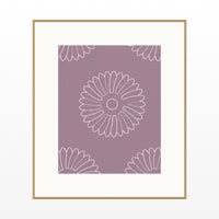 Mauve & Steel Ankara Printable Wall Art – Limited Edition Giclée Art Print | Instant Digital Download — Natural gallery mat