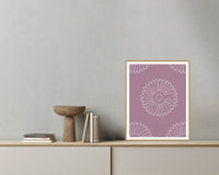 Mauve & Steel Ankara Printable Wall Art – Limited Edition Giclée Art Print | Instant Digital Download — Grey wall with bowl