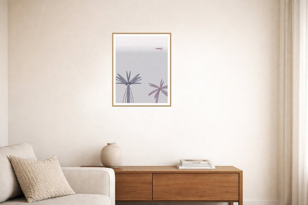Mauve & Steel Seabird Printable Wall Art – Limited Edition Giclée Art Print | Instant Digital Download — Living room lifestyle