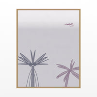 Mauve & Steel Seabird Printable Wall Art – Limited Edition Giclée Art Print | Instant Digital Download — Floating natural frame