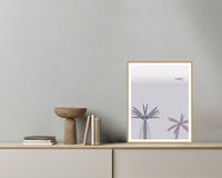 Mauve & Steel Seabird Printable Wall Art – Limited Edition Giclée Art Print | Instant Digital Download — Grey wall with bowl