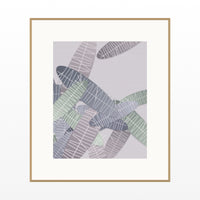 Mauve & Steel Tropical Wall Art Print – Signed Limited Edition Giclée | Modern Gallery Decor — Natural gallery mat