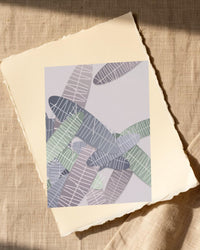 Mauve & Steel Tropical Wall Art Print – Signed Limited Edition Giclée | Modern Gallery Decor — Paper/edge detail