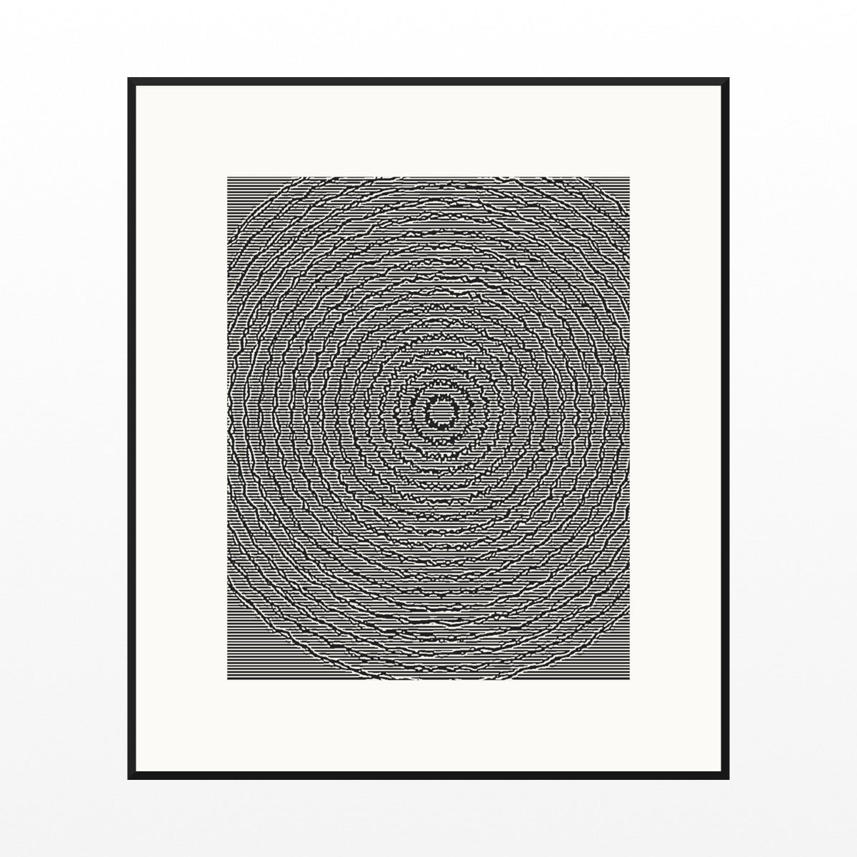 Monochrome Linear Wall Art Print – Signed Limited Edition Giclée | Modern Gallery Decor — Black gallery mat