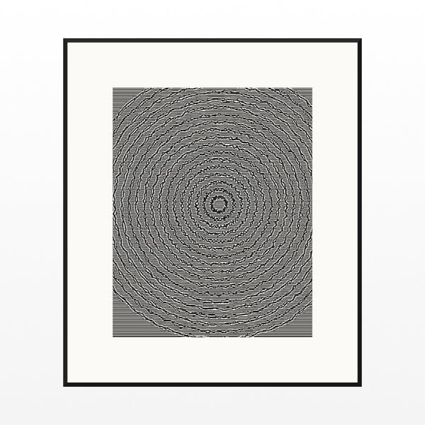 Monochrome Linear Wall Art Print – Signed Limited Edition Giclée | Modern Gallery Decor — Black gallery mat