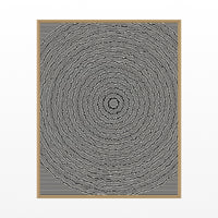 Monochrome Linear Wall Art Print – Signed Limited Edition Giclée | Modern Gallery Decor — Floating natural frame