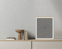Monochrome Linear Wall Art Print – Signed Limited Edition Giclée | Modern Gallery Decor — Grey wall with bowl