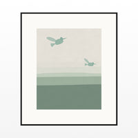 Mountain Treeline Hummingbird Printable Wall Art – Limited Edition Giclée Art Print | Instant Digital Download — Black gallery mat