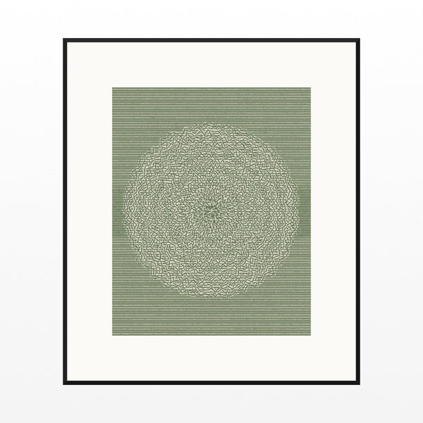 Olive Drab Linear Wall Art Print – Signed Limited Edition Giclée | Modern Gallery Decor — Black gallery mat