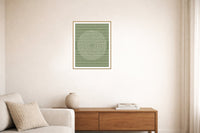 Olive Drab Linear Wall Art Print – Signed Limited Edition Giclée | Modern Gallery Decor — Living room lifestyle
