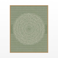 Olive Drab Linear Wall Art Print – Signed Limited Edition Giclée | Modern Gallery Decor — Floating natural frame