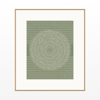 Olive Drab Linear Wall Art Print – Signed Limited Edition Giclée | Modern Gallery Decor — Natural gallery mat